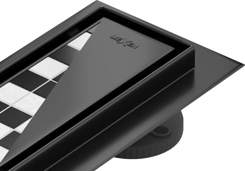 Mexen Flat M13 vonalmenti lefolyó 2 az 1-ben 150 cm, fekete - 1710150