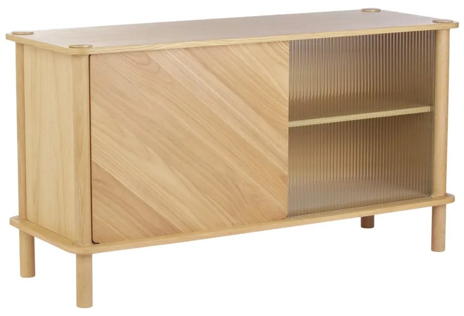 Natúr színű tölgyfa tálalószekrény tolóajtóval 135x73,5x48 cm Italic – UMAGE