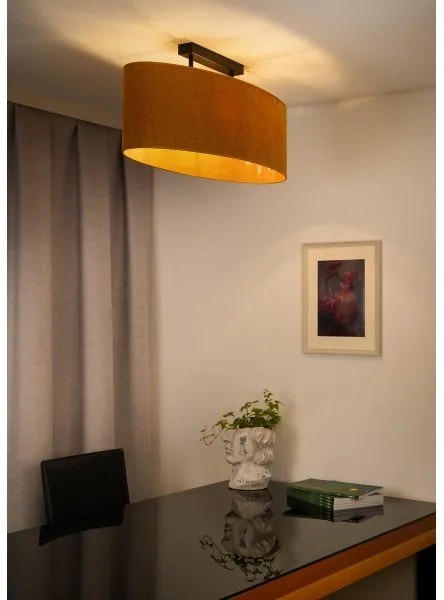 Duolla - Felületre szerelhető csillár OVAL 2xE27/15W/230V barna