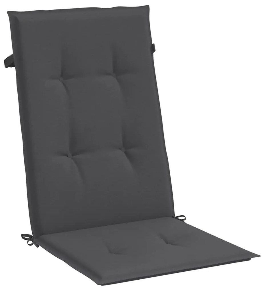 6 db antracit szövet magas háttámlájú székpárna 120x50x4 cm