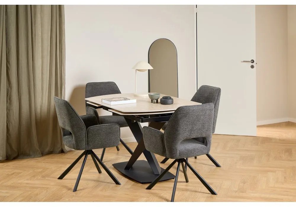 Sötétszürke karfás étkezőfotel Graham – Actona