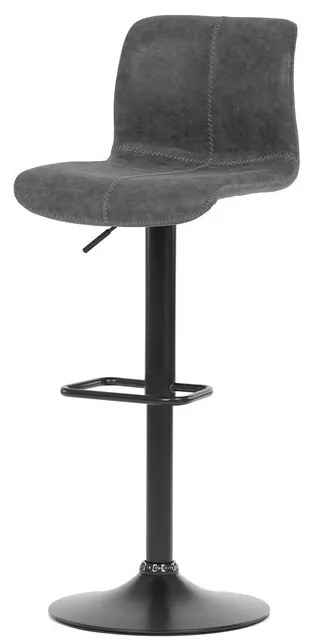Barová židle, šedá, ekokůže,AUB-806 GREY3
