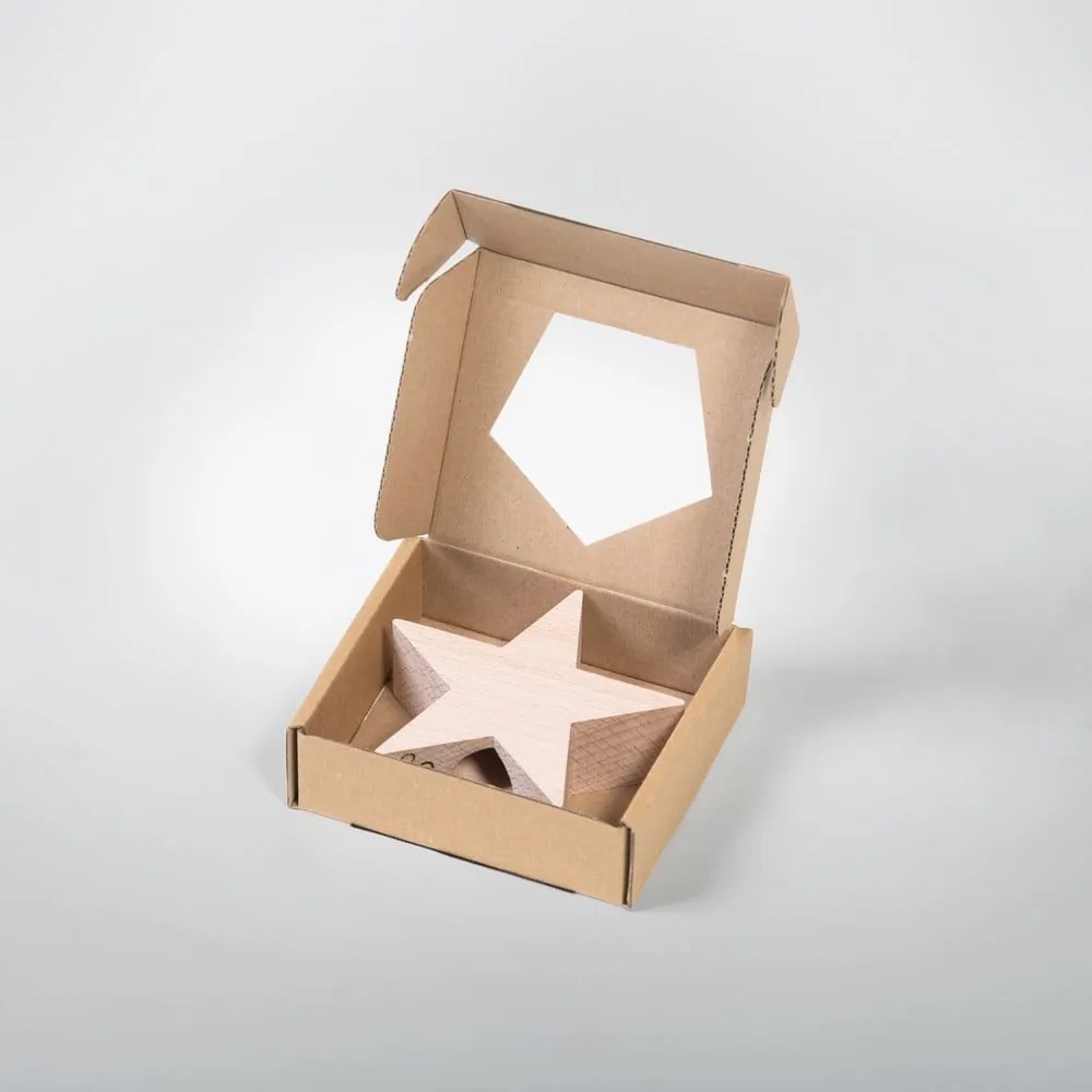 Small csillag csúcsdísz fából, dekorációs karácsonyfára - Spira