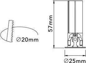 UNIVERSO Mini spotlámpa 3w 120lm 2700K-4000K.Kap IP20 Fekete D25x57mm kivágás:D20mm 5év