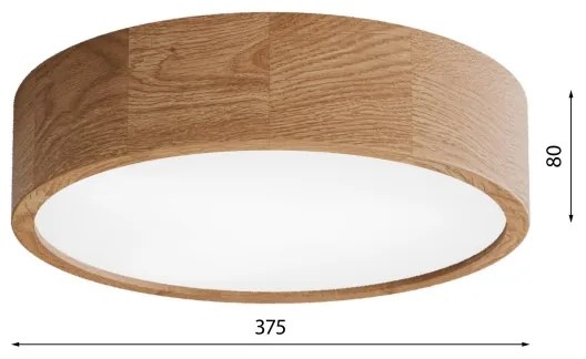 Fürdőszobai mennyezeti lámpa CLEO 3xE27/24W/230V IP54 á. 37,5 cm tölgy