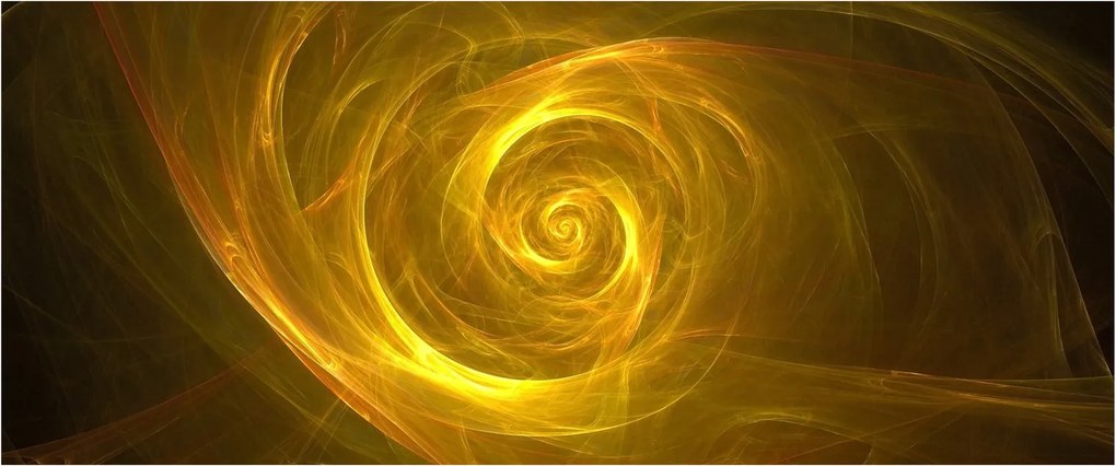 Absztrakt sárga spirál képe (120x50 cm)