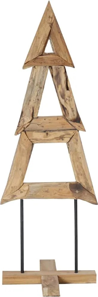 vidaXL Karácsonyfa állvánnyal Barna 120 cm Tömör tíkfa