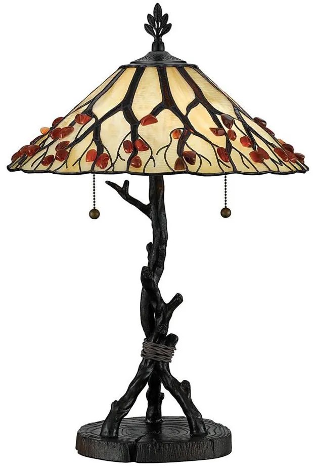 Quoizel QZ-WHISPERING-TL-VB - Tiffany WHISPERING asztali lámpa 2xE27/60W/230V