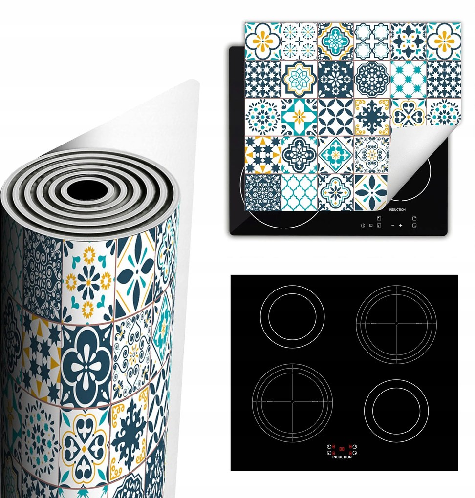 Tűzhelyvédő Szőnyeg Több Hely 60x52 Mozaik kék