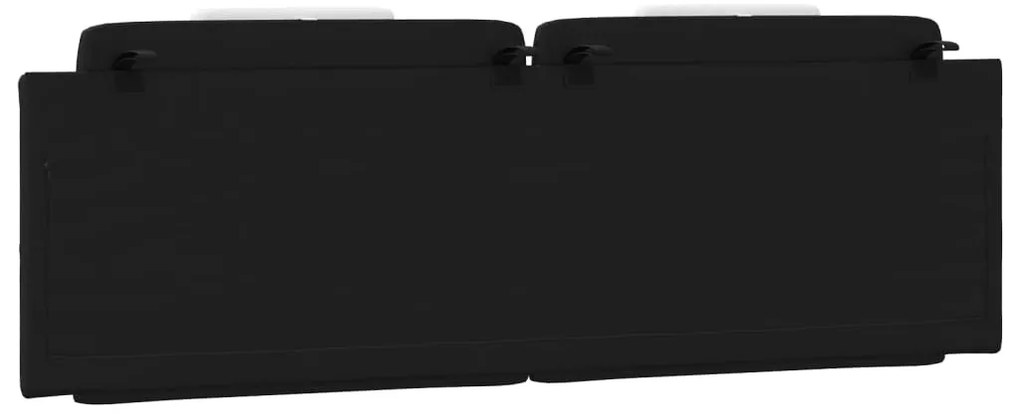 fekete és fehér műbőr fejtámla párna Viana 160 cm