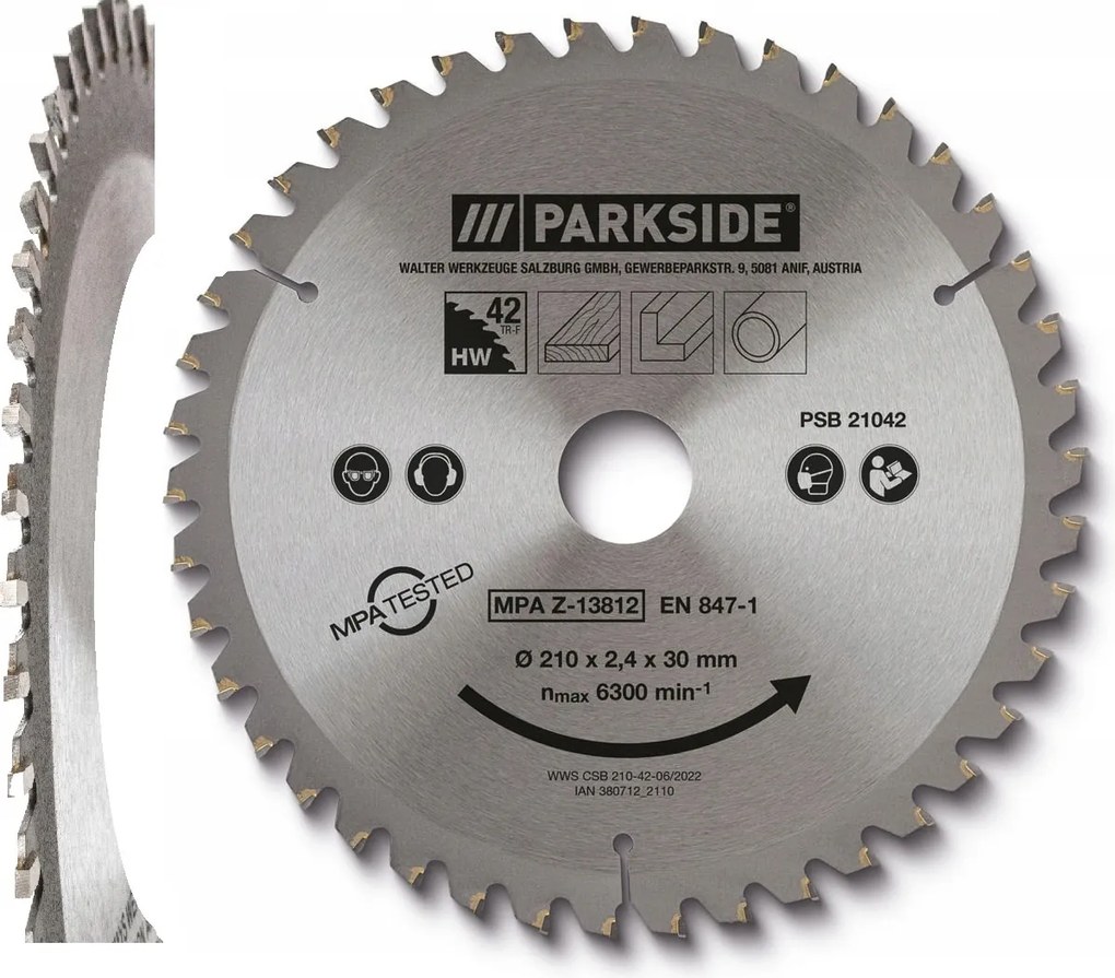 Fa- És Mdf Körfűrésztárcsa |körfűrész 210 mm 42T Gyors Pontosság Parkside