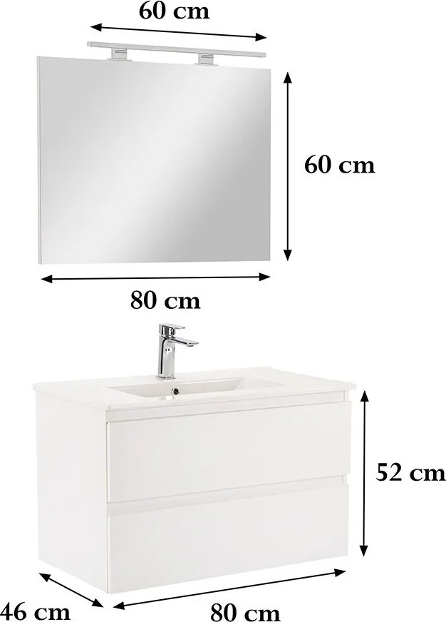 Vario Forte 80 Fürdőszoba komplett szekrény