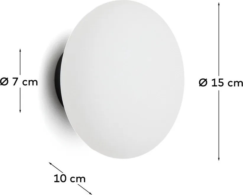 Fehér-fekete fali lámpa ø 15 cm Bamila – Kave Home
