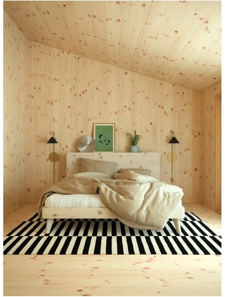 Borovi fenyő franciaágy ágyráccsal 180x200 cm Retreat – Karup Design