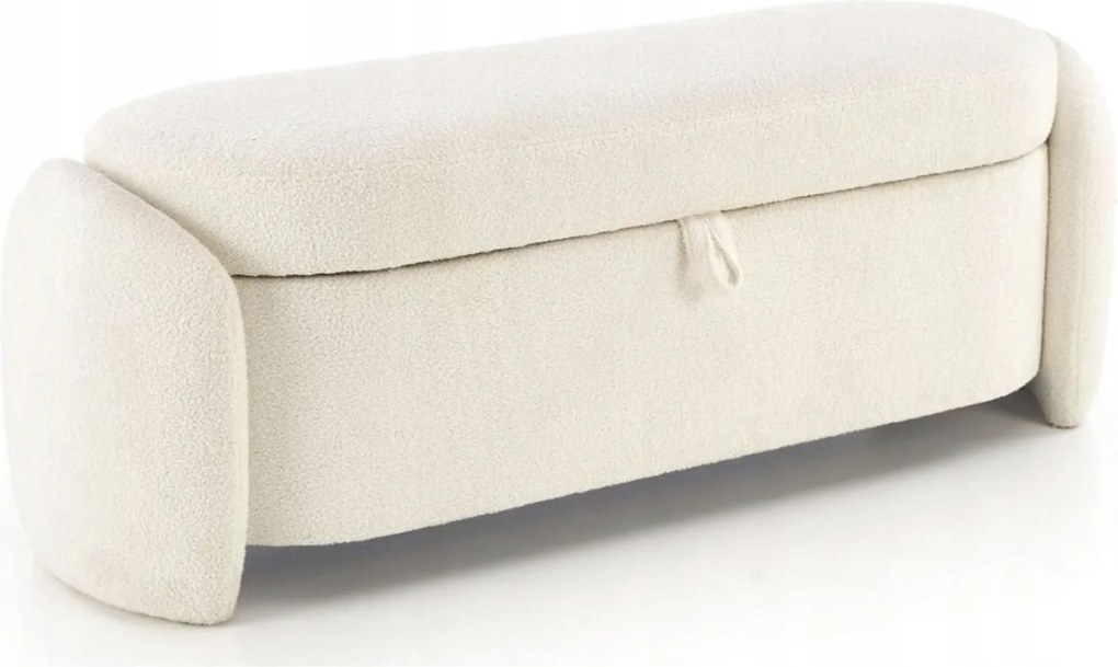 Kárpitozott pad tárolórekesszel előszoba ülőke krémszínű Ficaria