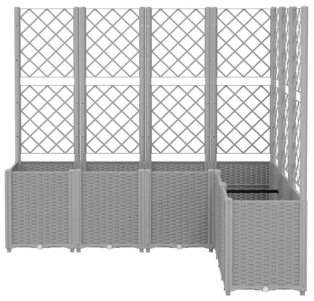 világosszürke PP rácsos kerti ültetőláda 160 x 120 x 140 cm