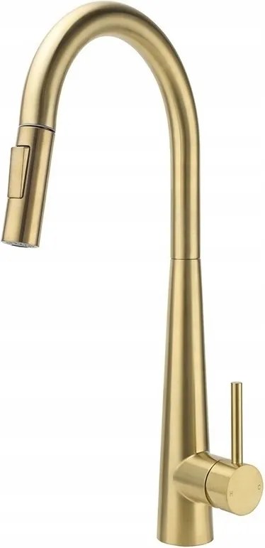 Konyhai csaptelep arany matt kihúzható acél kifolyócső Ww