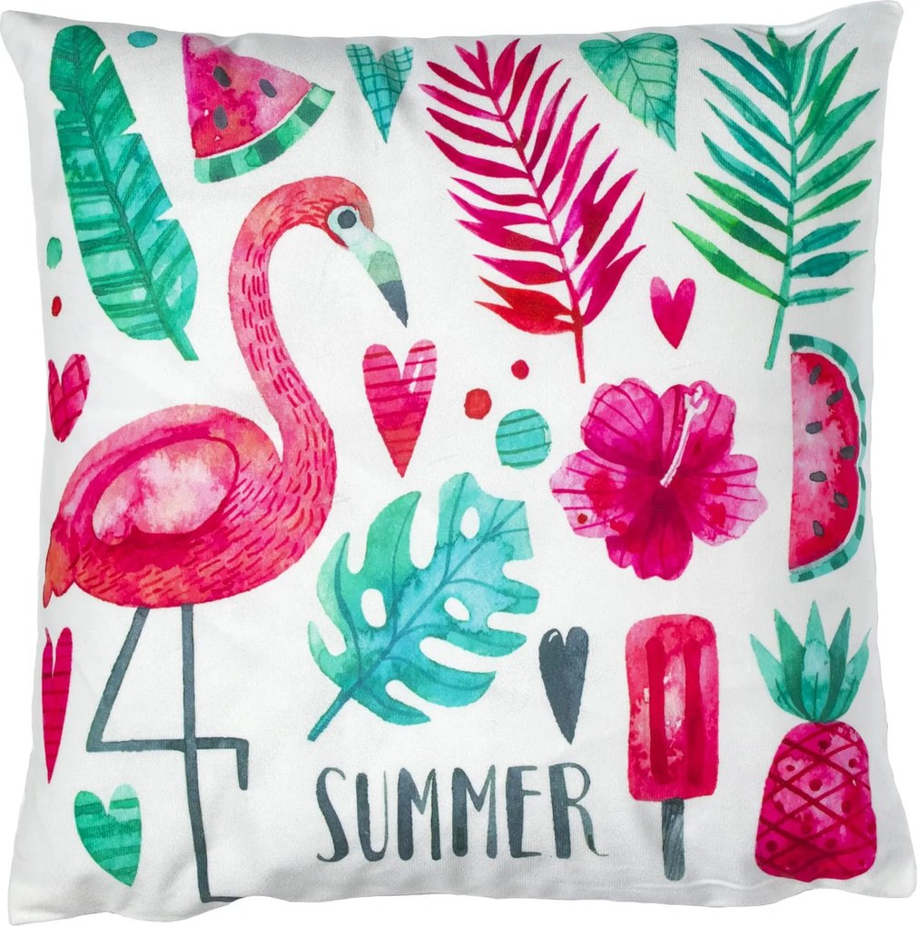 Dekoratív párnahuzat 40x40 Flamingó párnahuzat 5805
