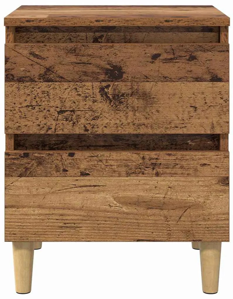 vidaXL Ágy szekrények fiókkal 2 pcs Öreg fa 40 x 35 x 50 cm Faanyag