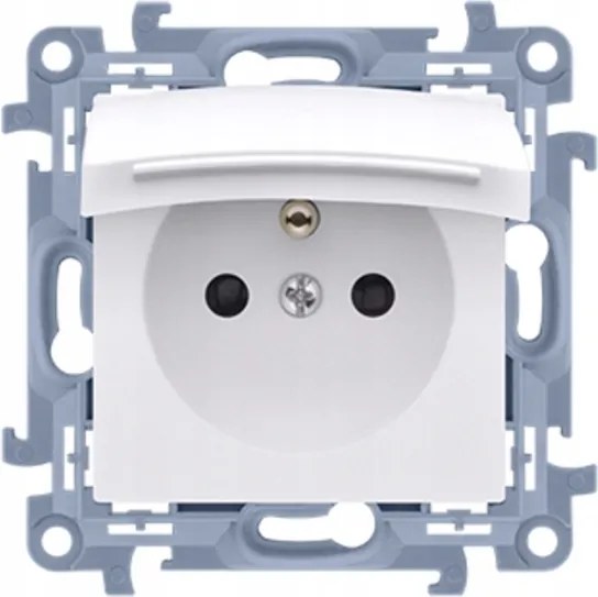 Simon 10 Földelt szimpla aljzat flip-flop IP44 fehér CGZ1B.01/11