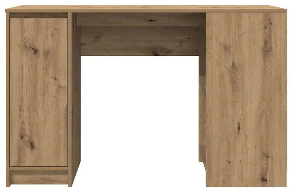 kézműves tölgy színű szerelt fa íróasztal 120x42x76 cm