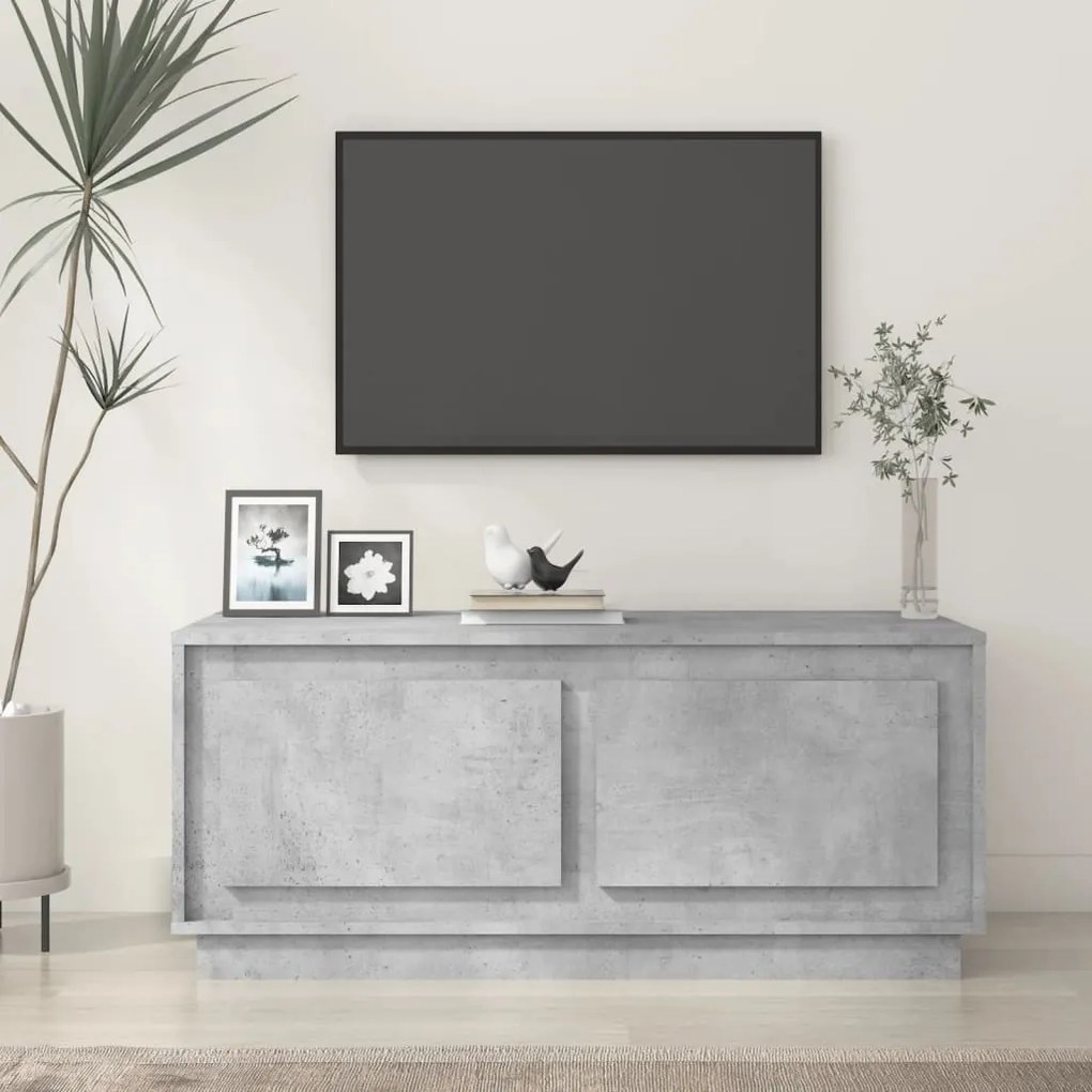 Betonszürke szerelt fa dohányzóasztal 102x50x44 cm
