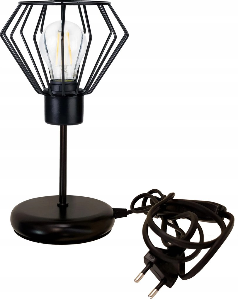 Éjjeli lámpa Loft asztali lámpa led E27 vezeték