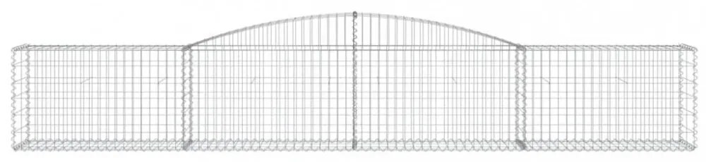 6 db íves horganyzott vas gabion kosár 400x50x60/80 cm
