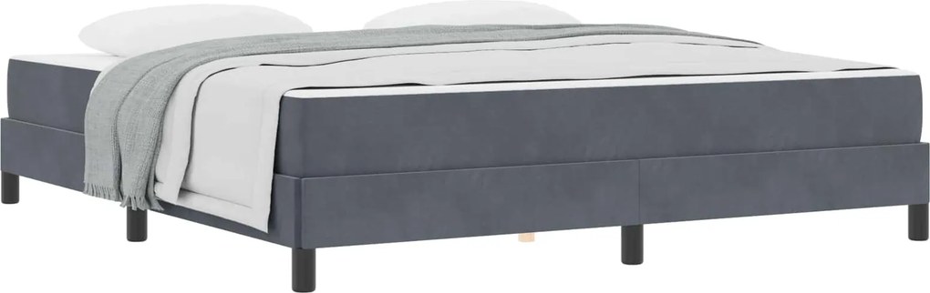 vidaXL Boxrugós ágy matracmal Sötétszürke 180 x 200 cm szövet