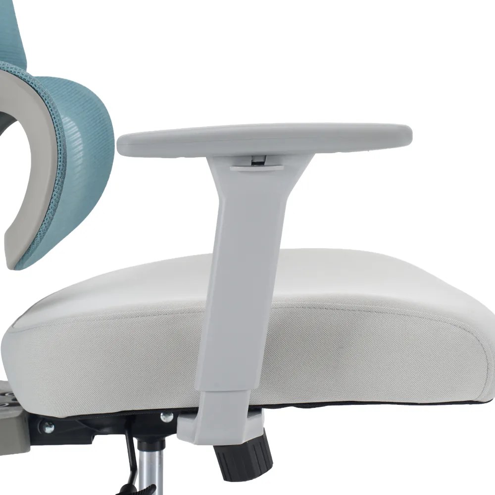 Irodai szék, neomint/világosszürke/szürke, teherbírás 150 kg, ERMEN