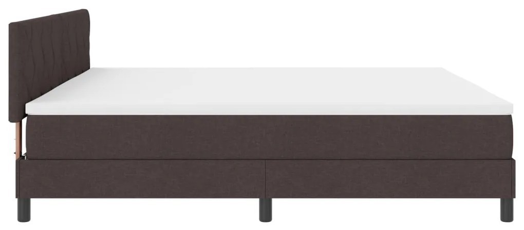 Boxspring Ágy Mattal Sötétbarna 200x200 cm Szövet