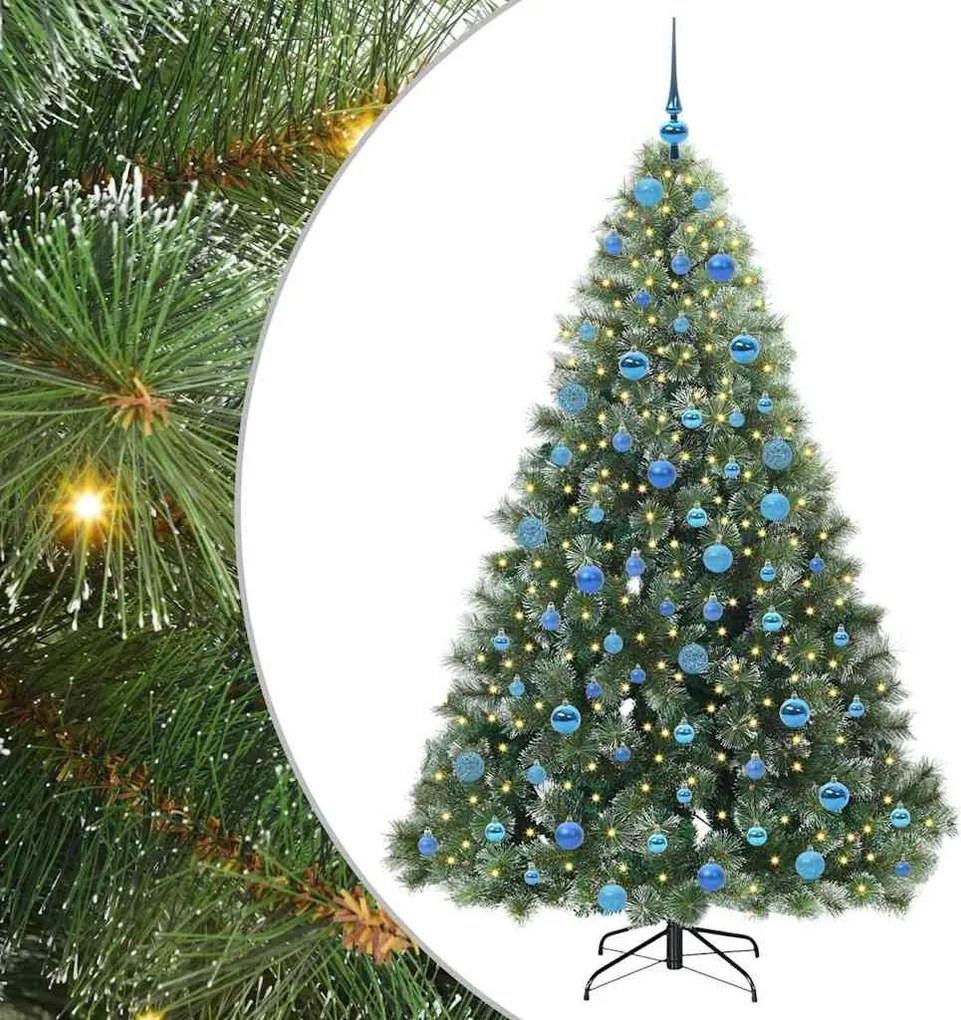 vidaXL Mű karácsonyfa 300 LED-del állvánnyal Zöld 180 cm PE és PVC