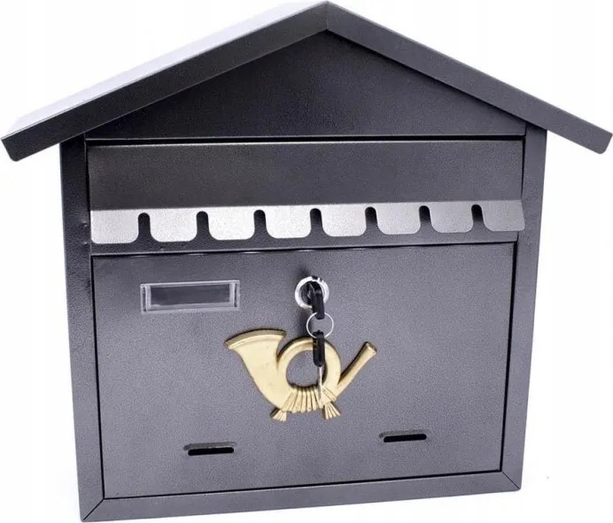 Postaláda Vízszintes Házikó Barna 31x24x14