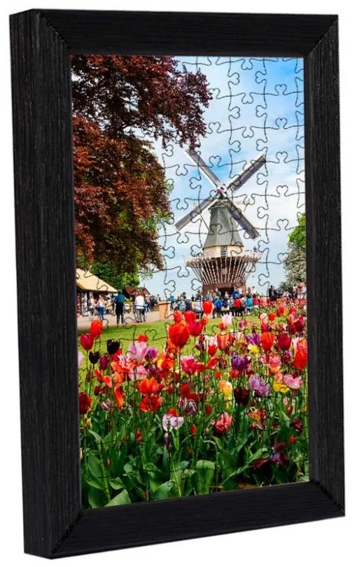 Amszterdam puzzle képkeret fekete