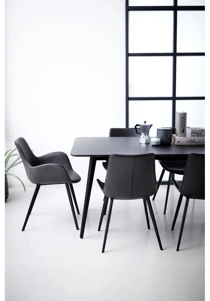 Sötétszürke kárpitozott karfás étkezőfotel Hype – DAN-FORM Denmark