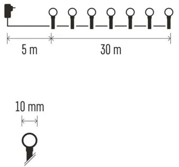 LED karácsonyi fényfüzér 300xLED/8 funkcióval 35m IP44 meleg fehér