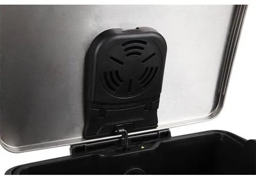 EKO  E-Cube szögletes pedálos szemetes, 40 l, fekete/matt rozsdamentes acél%