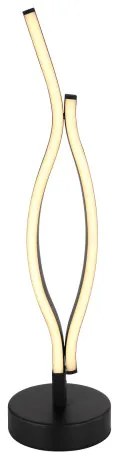Globo 67206T Asztali lámpa fém fekete matt, műanyag fehér, alumínium fekete matt, fekete PVC kábel, billenőkapcsoló a kábelen, ø: 120mm, M:470mm, kábelhossz 1500mm, LED 12W 230V, 1430lm forrás, 460lm kimenet, 3000K