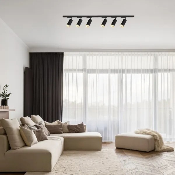 Sínrendszeres MICA spotlámpa 6xGU10/10W/230V fekete/arany