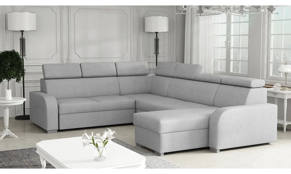 Sarokkanapé U Lyseri 2rR2pLC (szürke) (tárolóhellyel). 1104923
