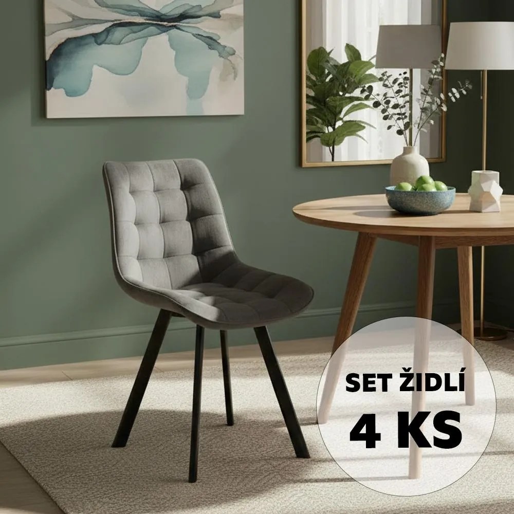 AVENBERG NOLA Étkezőszék szett - 4db, szürke