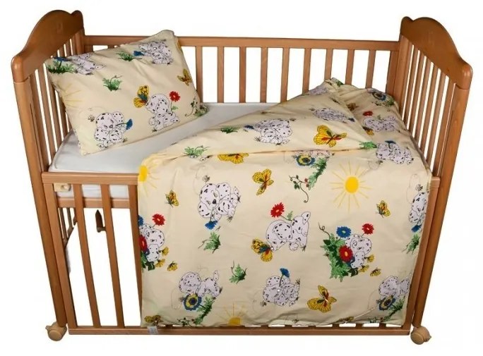 EMI dalmatás sárga gyerek ágyneműhuzat, Gyerekgarnitúra 90x130 + 45x65