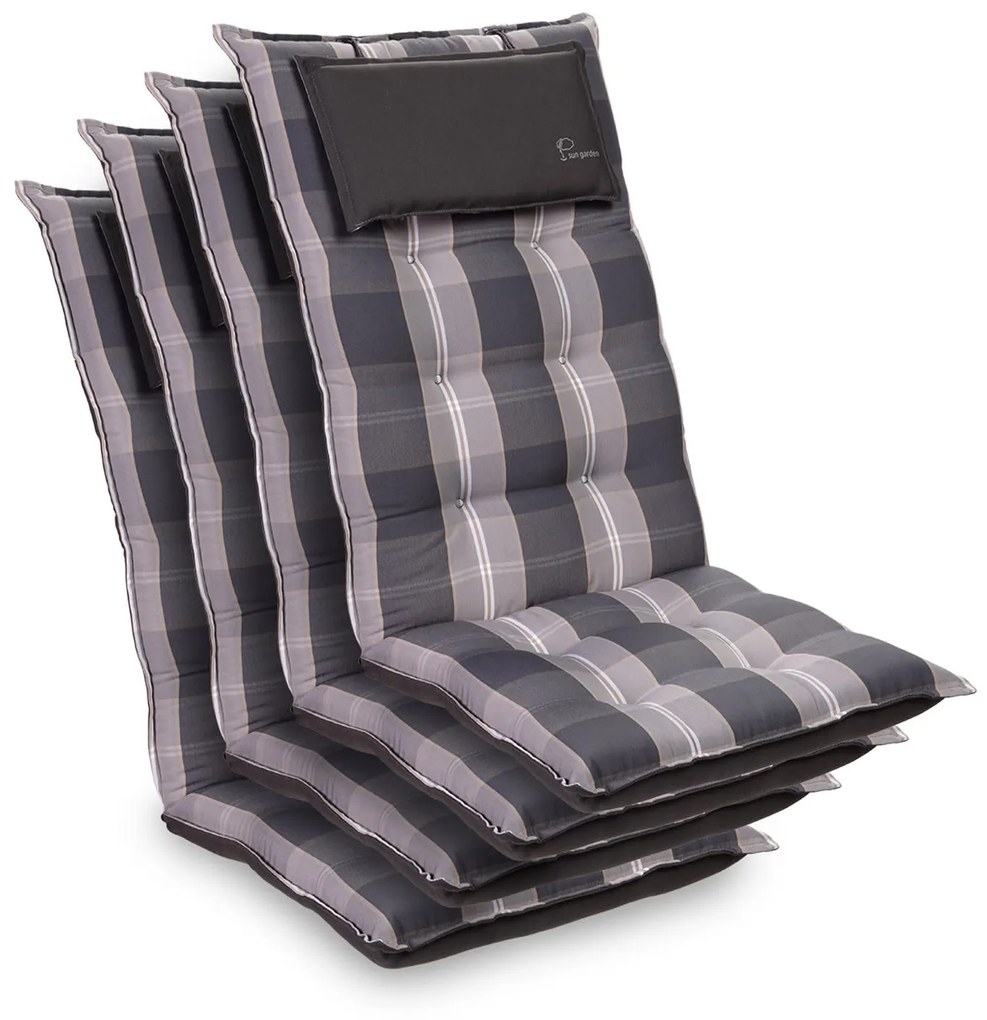 Sylt, üléspárna, üléspárna székre, magas háttámla, párna, poliészter, 50 x 120 x 9 cm, 4 x alátét
