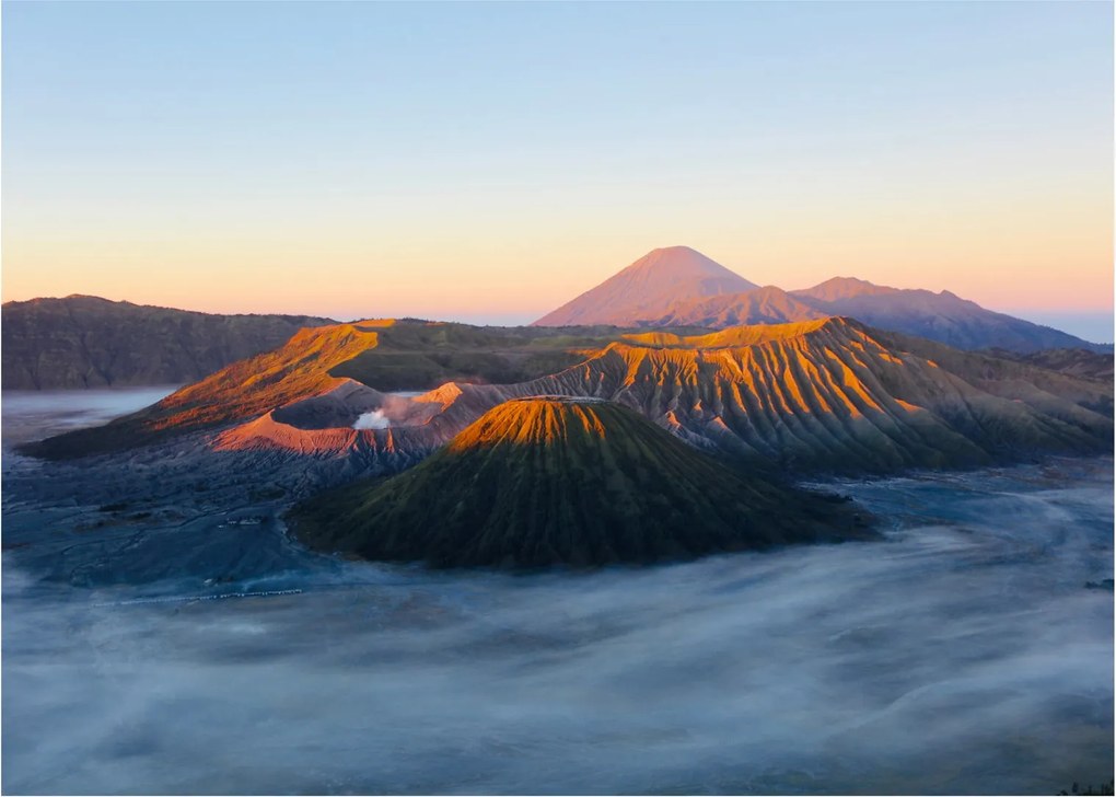 Kép a Bromo-hegyről Indonéziában (üvegen) (70x50 cm)