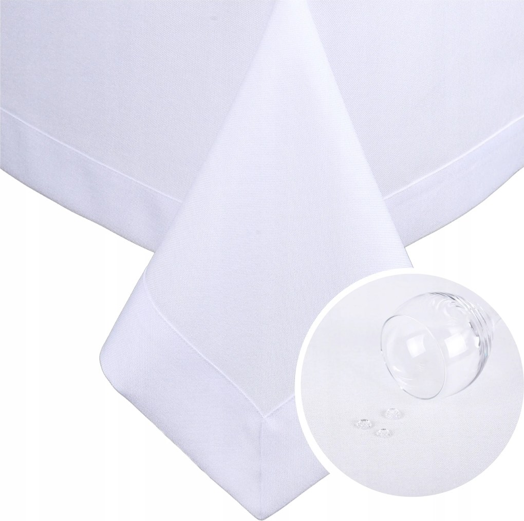 Abrosz Asztalra Panama 500x140 Fehér Foltálló Sima Dekoratív