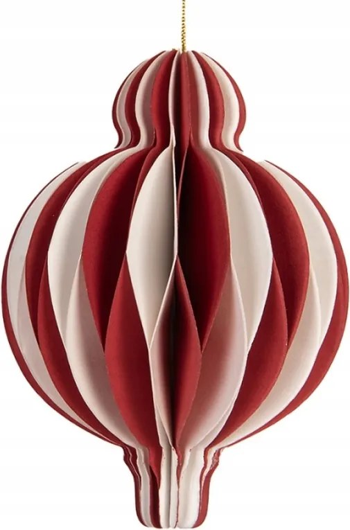 Piros-fehér papír karácsonyi dekoráció Harmonic VI 10 cm