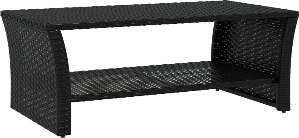 vidaXL fekete polyrattan dohányzóasztal 100 x 50 x 40 cm