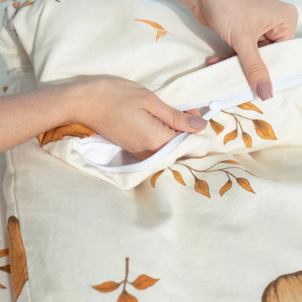 Goldea flanel ágyneműhuzat - őszi tökök és levelek 140 x 220 és 70 x 90 cm