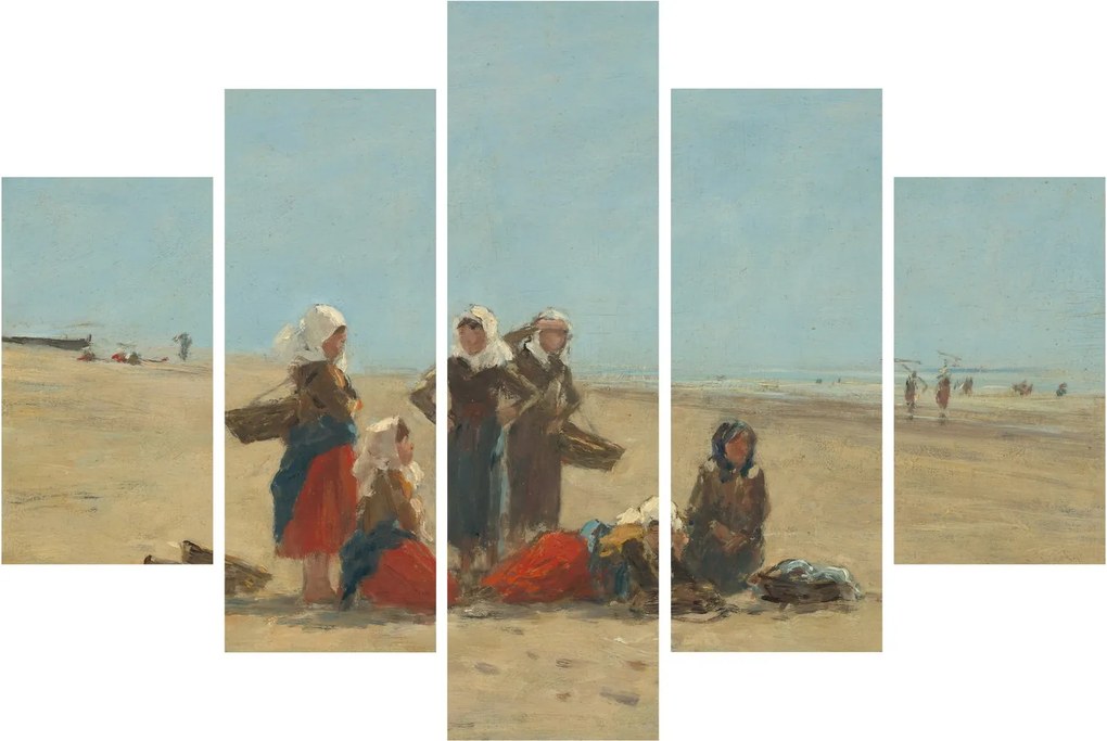 Kép - Eugène Boudin, Women on the Beach at Berck, reprodukciók (150x105 cm)
