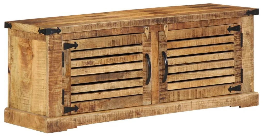 Cipőpad 110x38x45 cm Tömör Fa Rusztikus Mangó